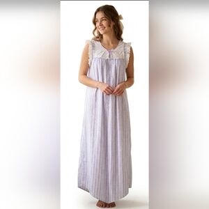 Vintage Brandywine Nightgown Made In USA Small Ruffle Sleeve Floral Night Dress